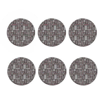 Glen Plaid Patchwork Pattern Print Coaster Set