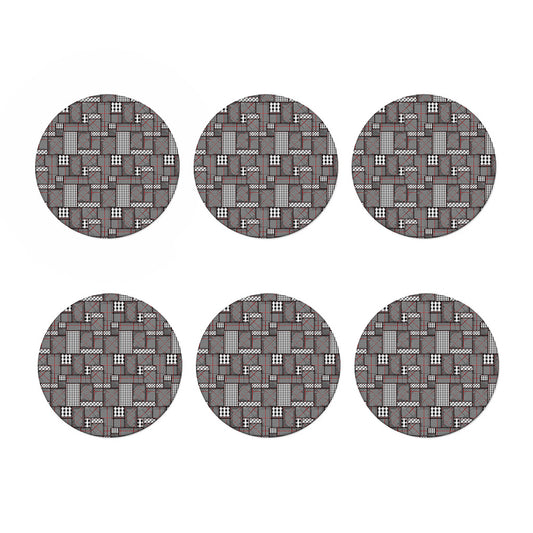 Glen Plaid Patchwork Pattern Print Coaster Set