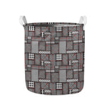 Glen Plaid Patchwork Pattern Print Collapsible Laundry Basket
