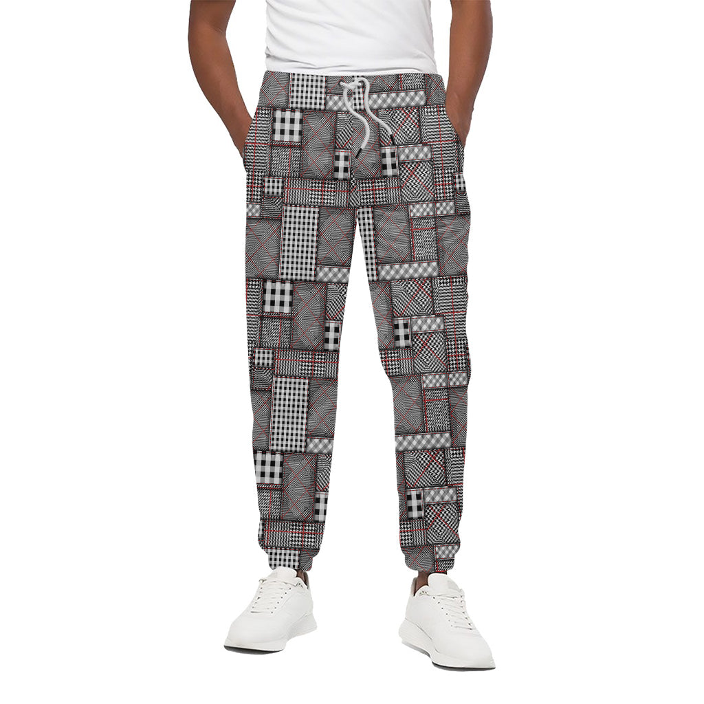 Glen Plaid Patchwork Pattern Print Cotton Pants