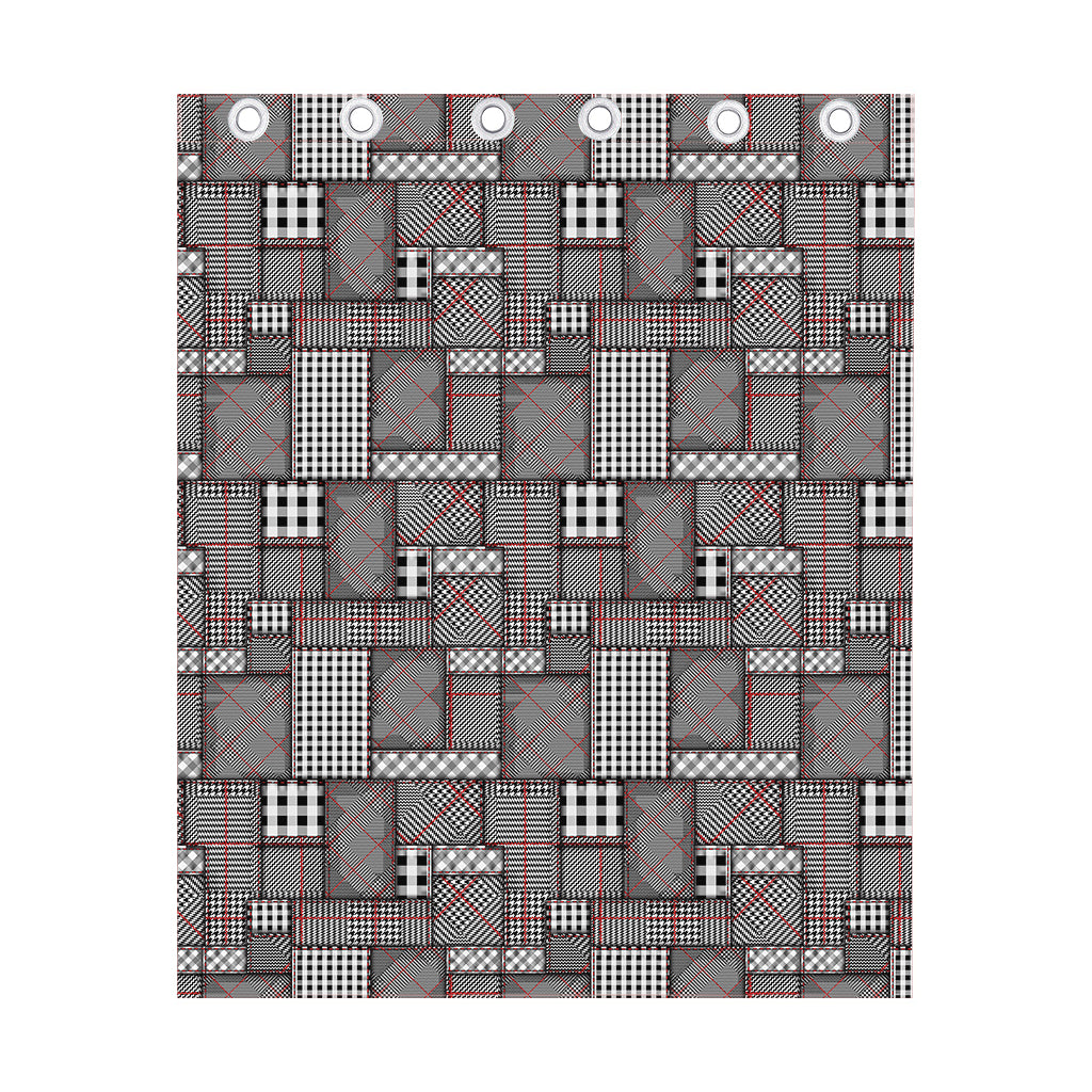 Glen Plaid Patchwork Pattern Print Curtain