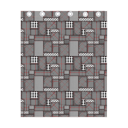 Glen Plaid Patchwork Pattern Print Curtain