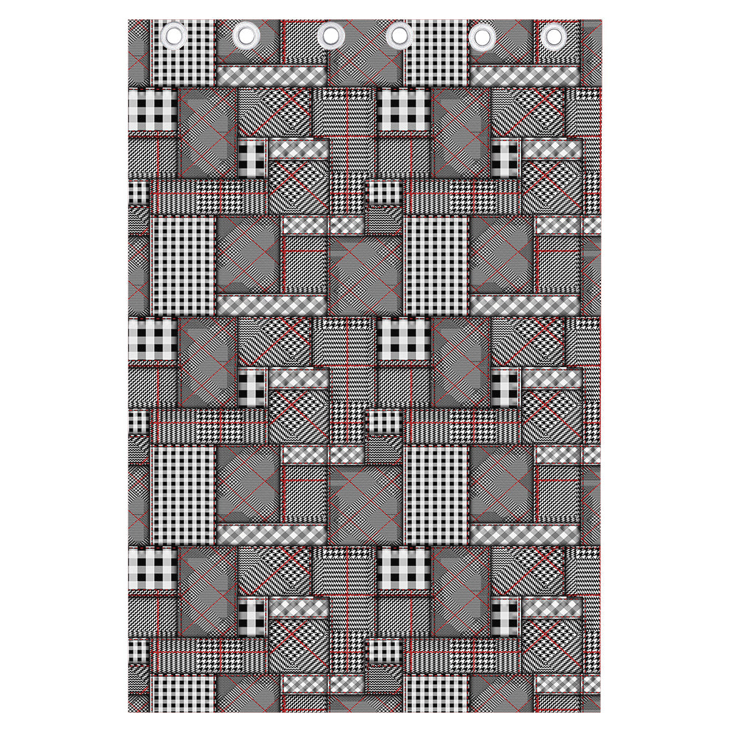 Glen Plaid Patchwork Pattern Print Curtain