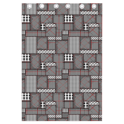 Glen Plaid Patchwork Pattern Print Curtain