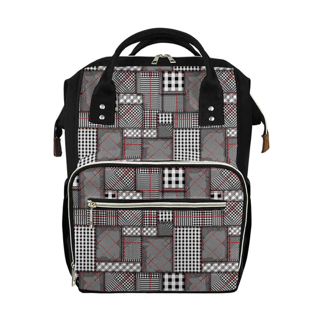 Glen Plaid Patchwork Pattern Print Diaper Bag