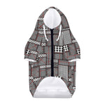 Glen Plaid Patchwork Pattern Print Dog Zip Up Hoodie
