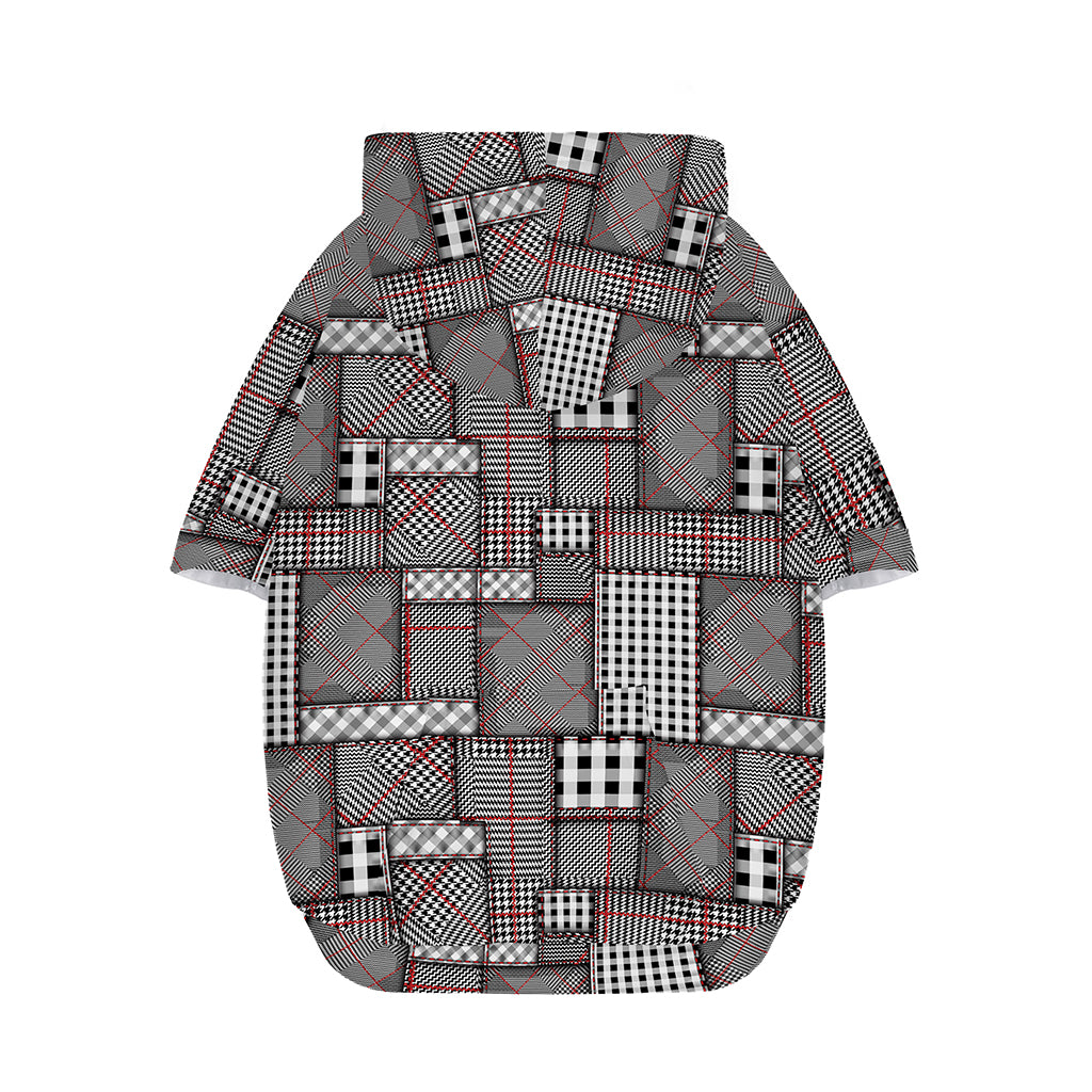 Glen Plaid Patchwork Pattern Print Dog Zip Up Hoodie
