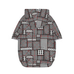 Glen Plaid Patchwork Pattern Print Dog Zip Up Hoodie
