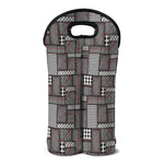 Glen Plaid Patchwork Pattern Print Double Neoprene Wine Tote