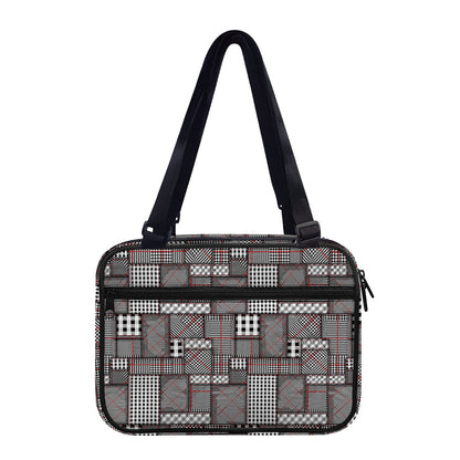 Glen Plaid Patchwork Pattern Print Double Strap Bible Bag