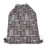 Glen Plaid Patchwork Pattern Print Drawstring Bag