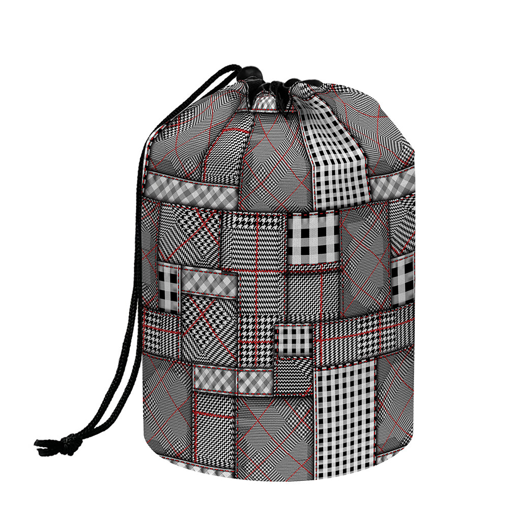 Glen Plaid Patchwork Pattern Print Drawstring Makeup Bag