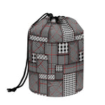Glen Plaid Patchwork Pattern Print Drawstring Makeup Bag
