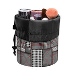 Glen Plaid Patchwork Pattern Print Drawstring Makeup Bag
