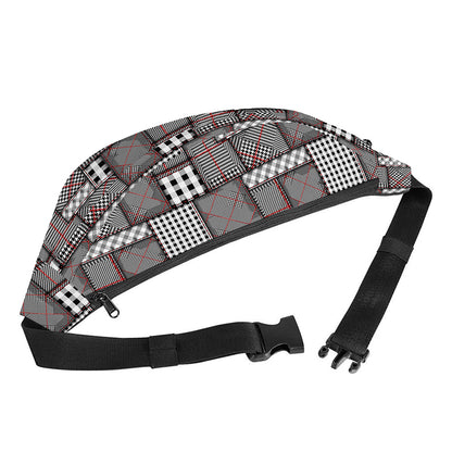 Glen Plaid Patchwork Pattern Print Fanny Pack