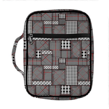 Glen Plaid Patchwork Pattern Print Front Pocket Bible Bag
