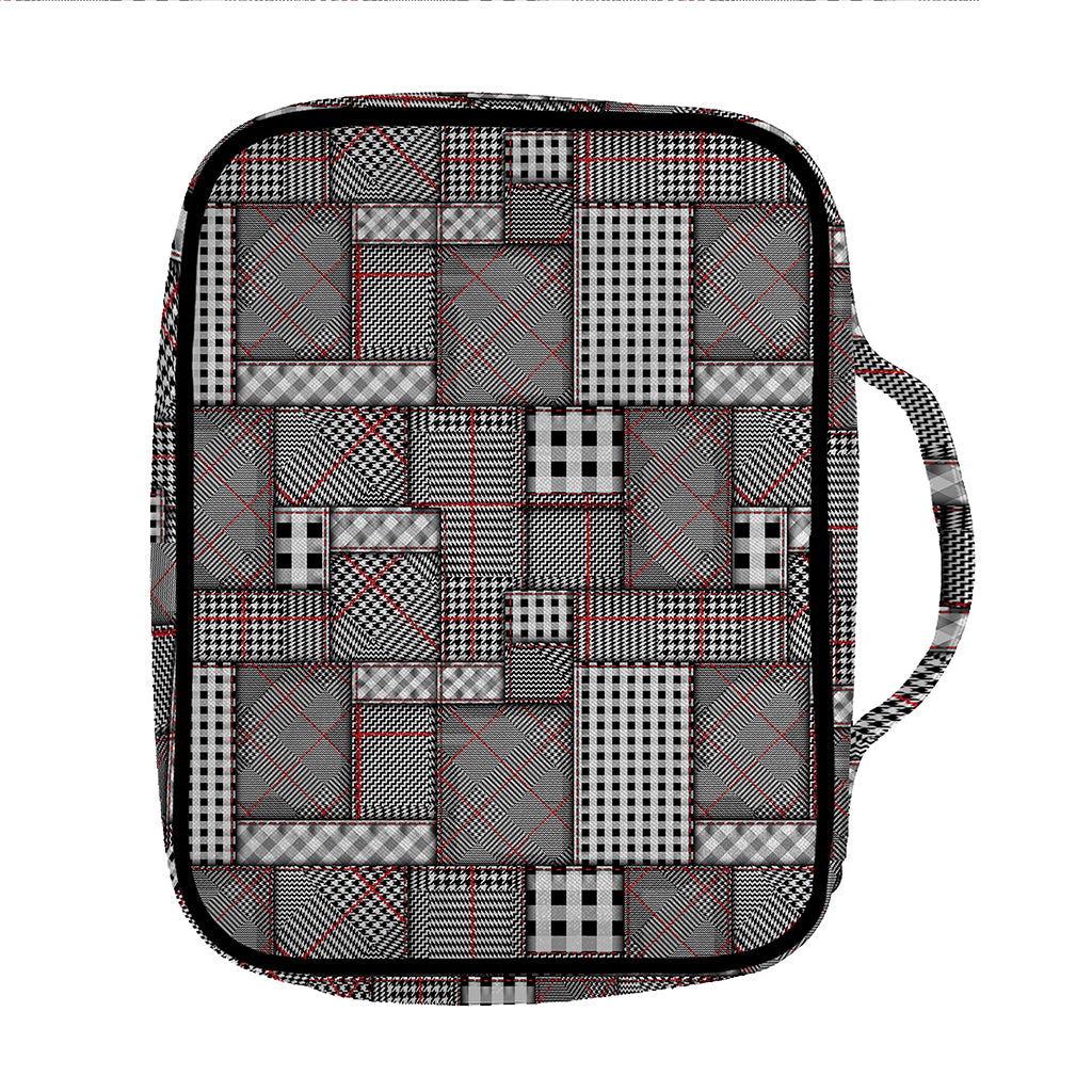 Glen Plaid Patchwork Pattern Print Front Pocket Bible Bag