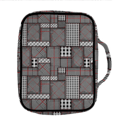 Glen Plaid Patchwork Pattern Print Front Pocket Bible Bag