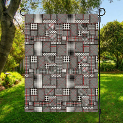 Glen Plaid Patchwork Pattern Print Garden Flag