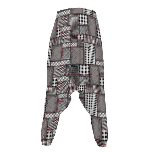 Glen Plaid Patchwork Pattern Print Hammer Pants