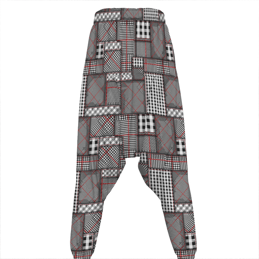 Glen Plaid Patchwork Pattern Print Hammer Pants