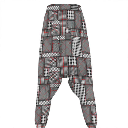 Glen Plaid Patchwork Pattern Print Hammer Pants
