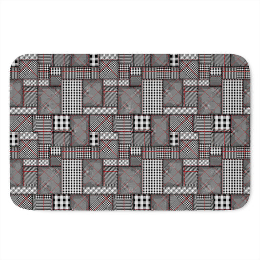 Glen Plaid Patchwork Pattern Print Indoor Door Mat