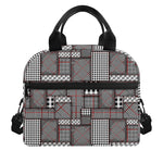 Glen Plaid Patchwork Pattern Print Insulated Lunch Bag
