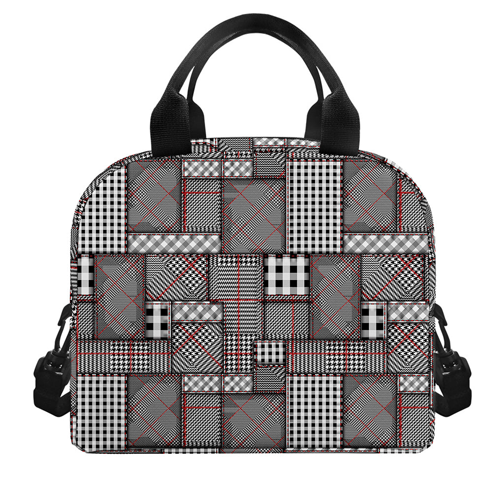 Glen Plaid Patchwork Pattern Print Insulated Lunch Bag