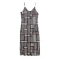 Glen Plaid Patchwork Pattern Print Jersey Midi Cami Dress