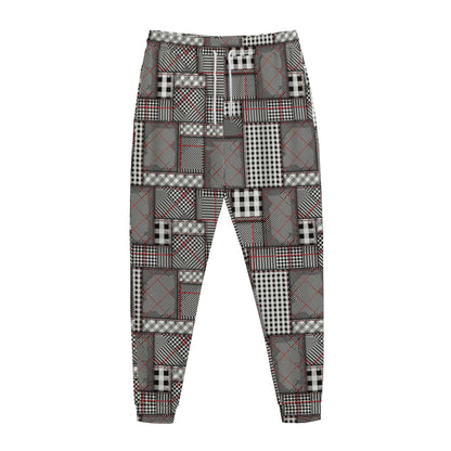 Glen Plaid Patchwork Pattern Print Jogger Pants