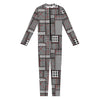 Glen Plaid Patchwork Pattern Print Jumpsuit