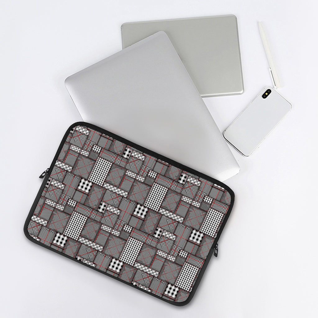 Glen Plaid Patchwork Pattern Print Laptop Sleeve