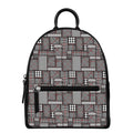 Glen Plaid Patchwork Pattern Print Leather Backpack