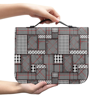 Glen Plaid Patchwork Pattern Print Leather Bible Cover