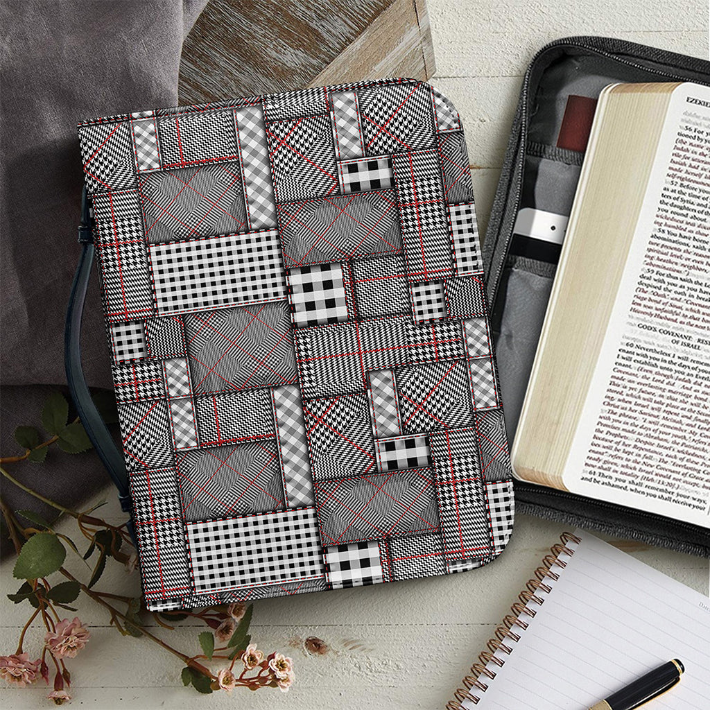 Glen Plaid Patchwork Pattern Print Leather Bible Cover