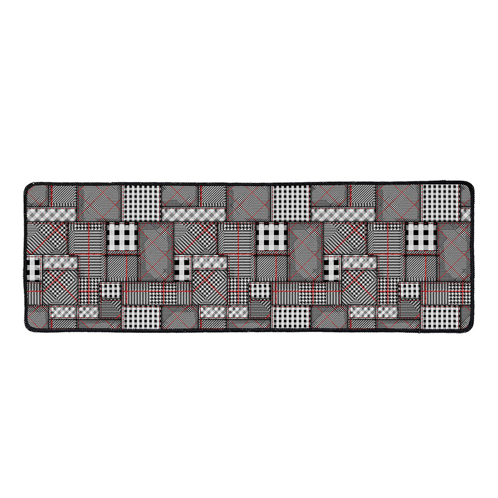 Glen Plaid Patchwork Pattern Print Long Kitchen Mat