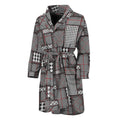 Glen Plaid Patchwork Pattern Print Men's Bathrobe
