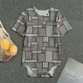 Glen Plaid Patchwork Pattern Print Men's Bodysuit