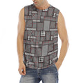 Glen Plaid Patchwork Pattern Print Men's Fitness Tank Top