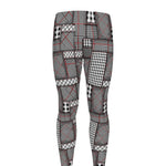 Glen Plaid Patchwork Pattern Print Men's leggings