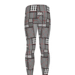 Glen Plaid Patchwork Pattern Print Men's leggings