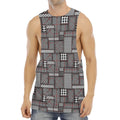 Glen Plaid Patchwork Pattern Print Men's Muscle Tank Top