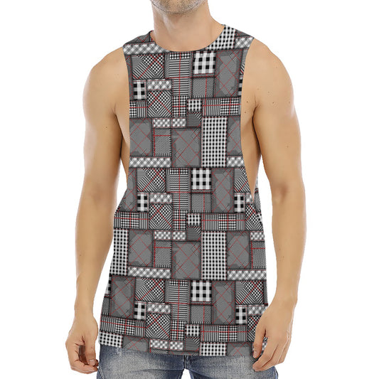 Glen Plaid Patchwork Pattern Print Men's Muscle Tank Top