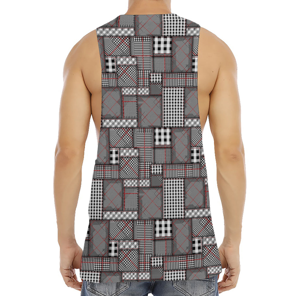 Glen Plaid Patchwork Pattern Print Men's Muscle Tank Top