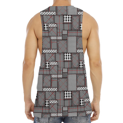 Glen Plaid Patchwork Pattern Print Men's Muscle Tank Top