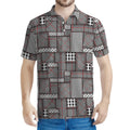 Glen Plaid Patchwork Pattern Print Men's Polo Shirt