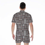 Glen Plaid Patchwork Pattern Print Men's Rompers