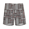 Glen Plaid Patchwork Pattern Print Men's Athletic Shorts