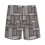 Glen Plaid Patchwork Pattern Print Men's Sports Shorts